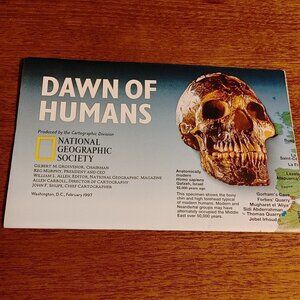 NATIONAL GEOGRAPHIC DAWN of HUMANS WALL POSTER Double Sided Full Colour Feb 97